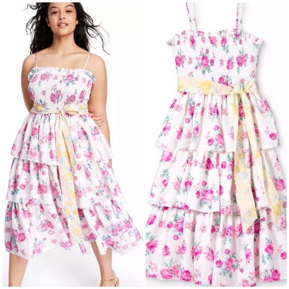 LoveShackFancy Target NWOT Elise Smocked Tiered - Picture 2 of 12